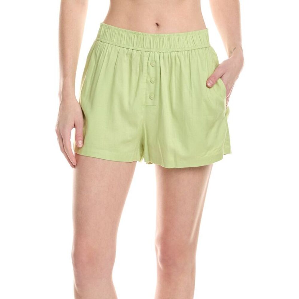 Riot Womens  Marlo Linen-Blend Boxer Short, Green